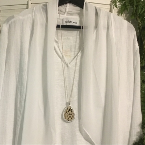 Long Silver and Animal Print Necklace - Picture 2 of 4